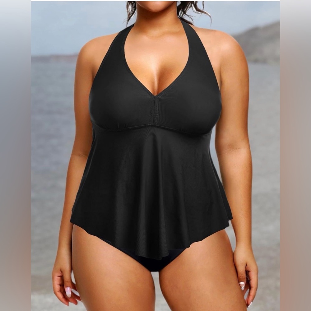 Two Piece Halter Tankini Swimsuit